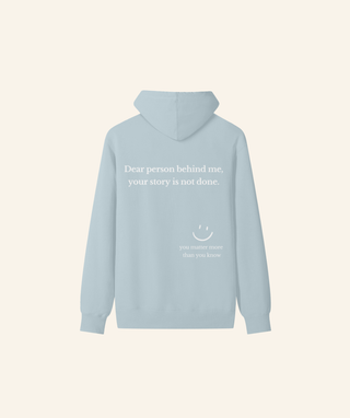 "Dear Person Behind Me" Lightweight Hoodie (100% Cotton) – White Print
